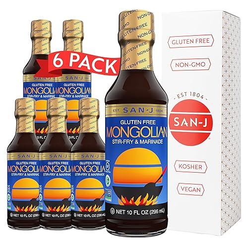 Vista 9 de San-J - Salsa barbacoa coreana sin gluten - Salsa audaz y sabrosa para cocinar - Sin OMG - Botella de 10 onzas