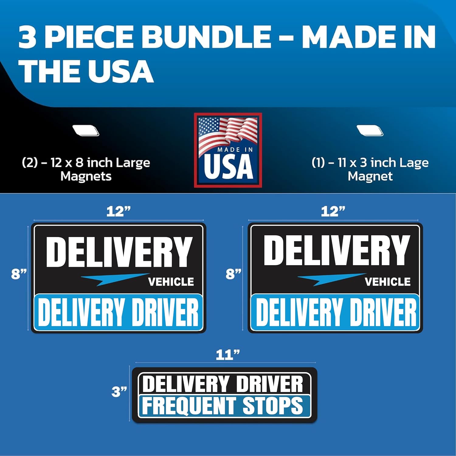 Delivery Vehicle Car Magnet, Delivery Vehicle Signs for Car, Delivery Vehicle Magnet for Car, Flex Driver Car Signs 3 Piece Bundle