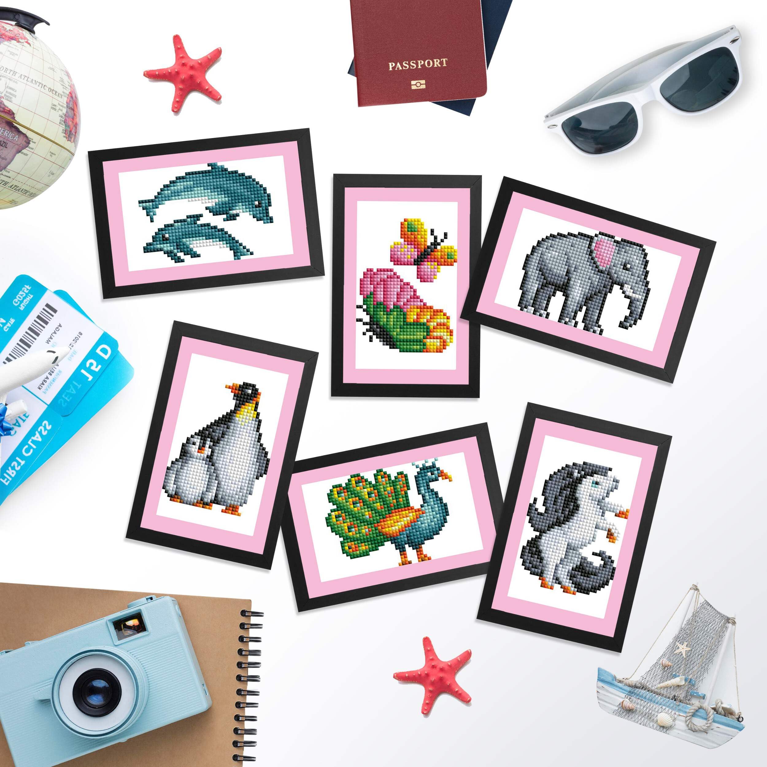 DIAMOND ART CLUB Animal Kingdom Parte 1 Mini Dazzles, Kit de