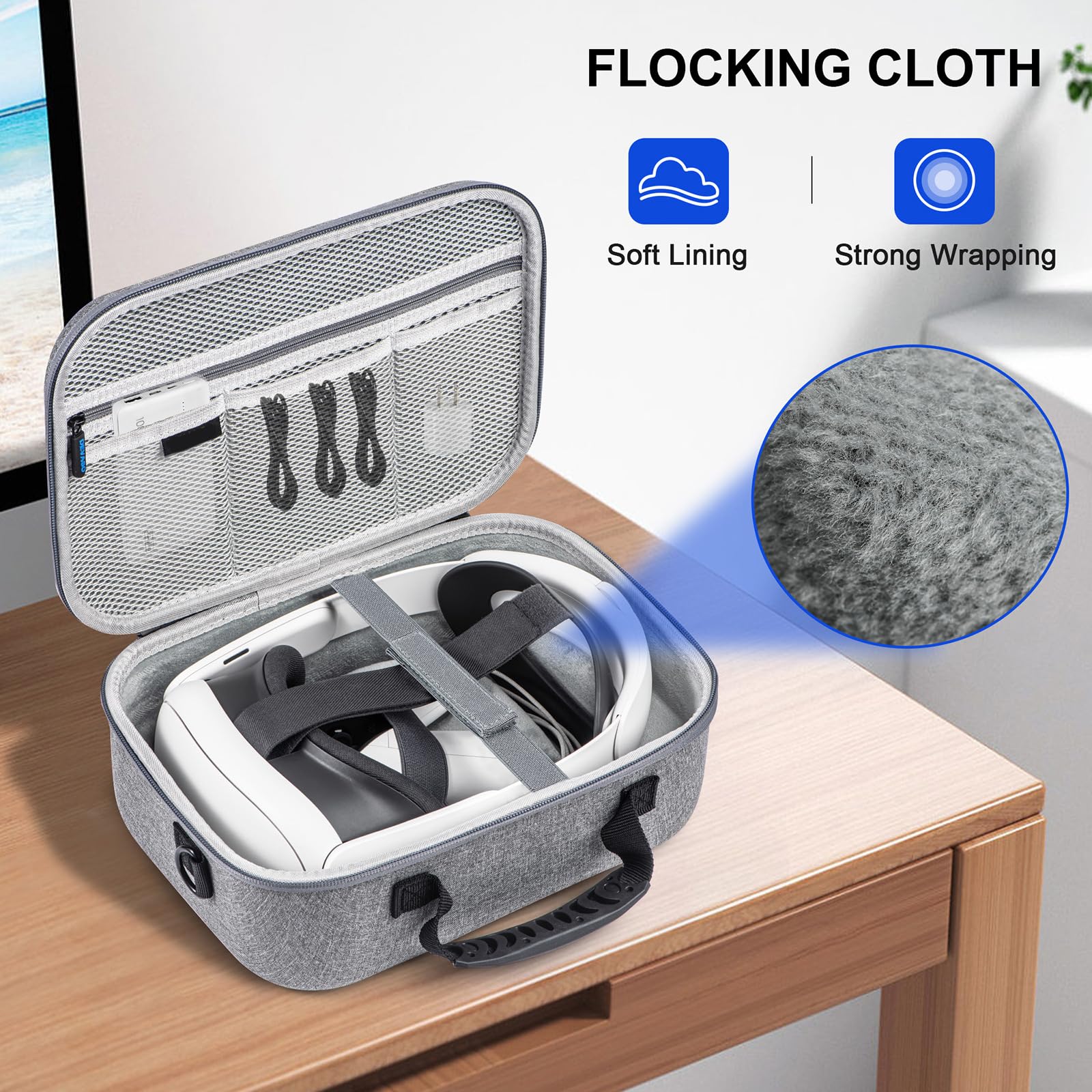 Custodia per cuffie Quest3 da viaggio, custodia rigida portatile