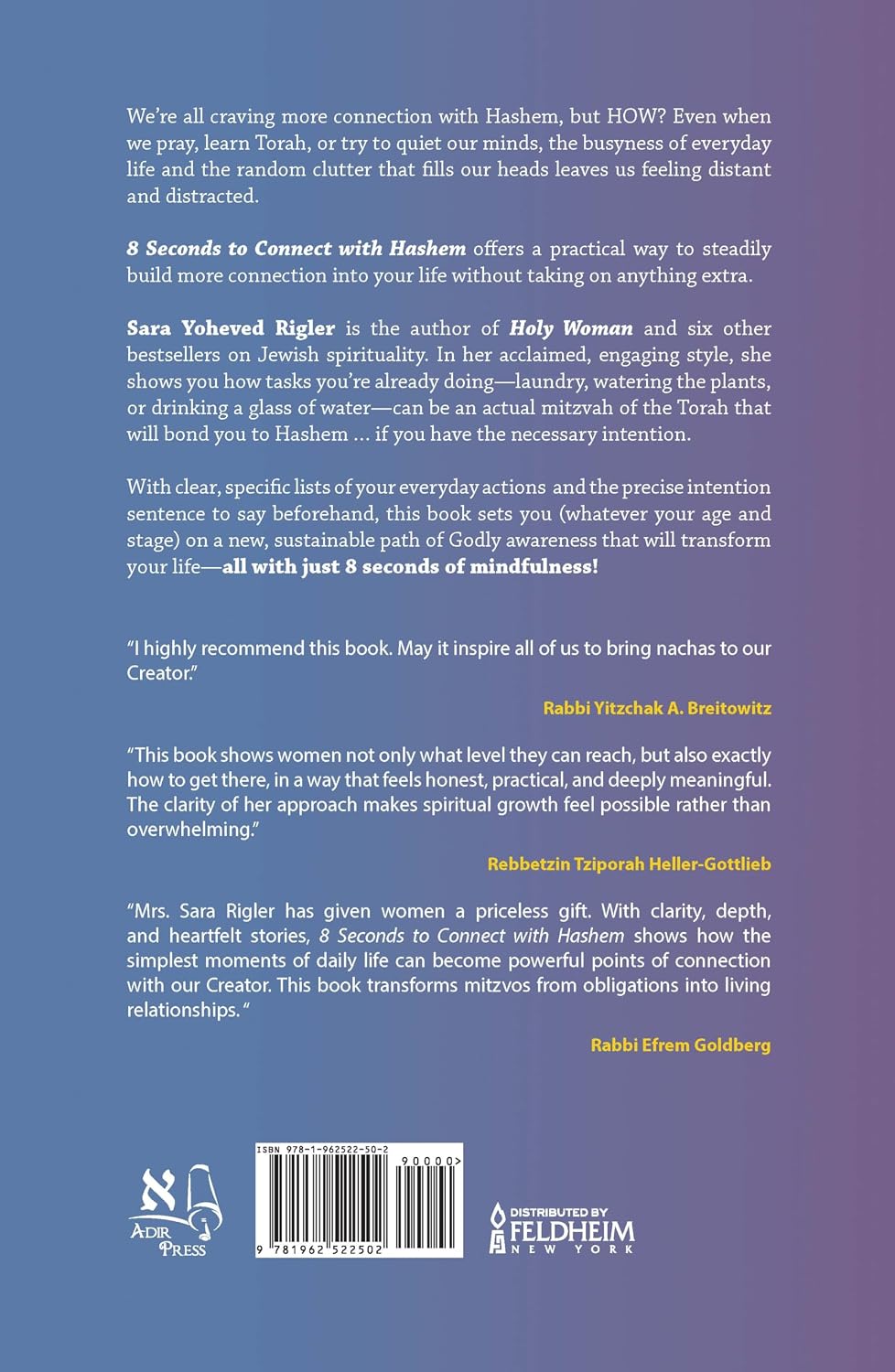 8 Seconds to Connect with Hashem: Mitzvah Mindfulness for Women