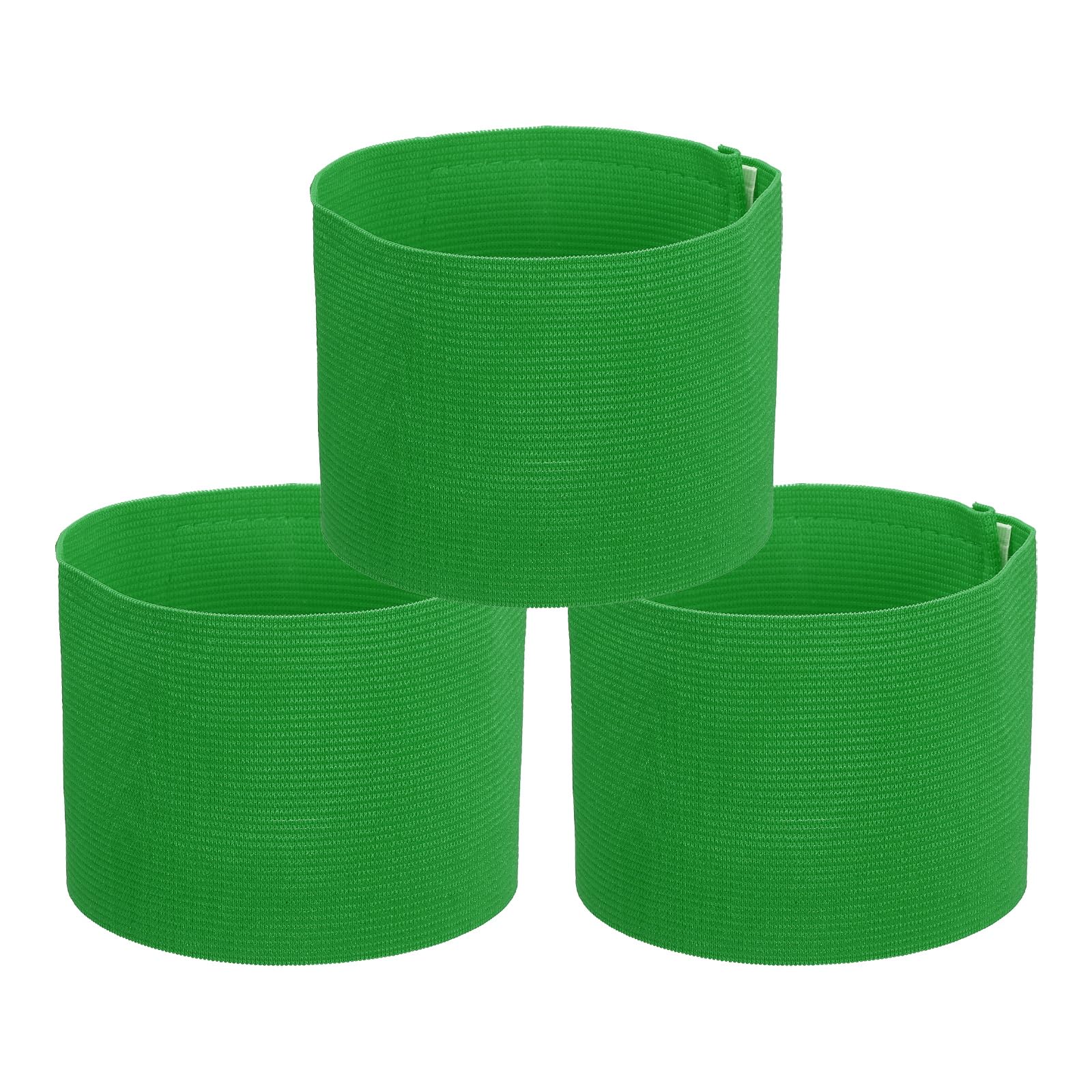PATIKIL Soccer Captain Armband, 3 Pcs Captain Arm Bands for Soccer Elastic Captain Arm Band Sports Captain Armbands for Youth Adult Football Team Training Grass Green
