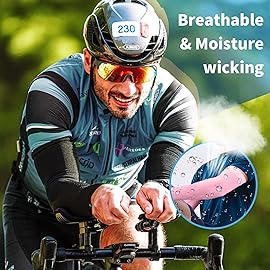 YESLIFE 2 Pairs UV Sun Protection Arm Sleeves for Men & Women - Tattoo Cover Up - UPF 50 Cooling Sports Sleeve for Basketball Golf Running (Black & Pink)