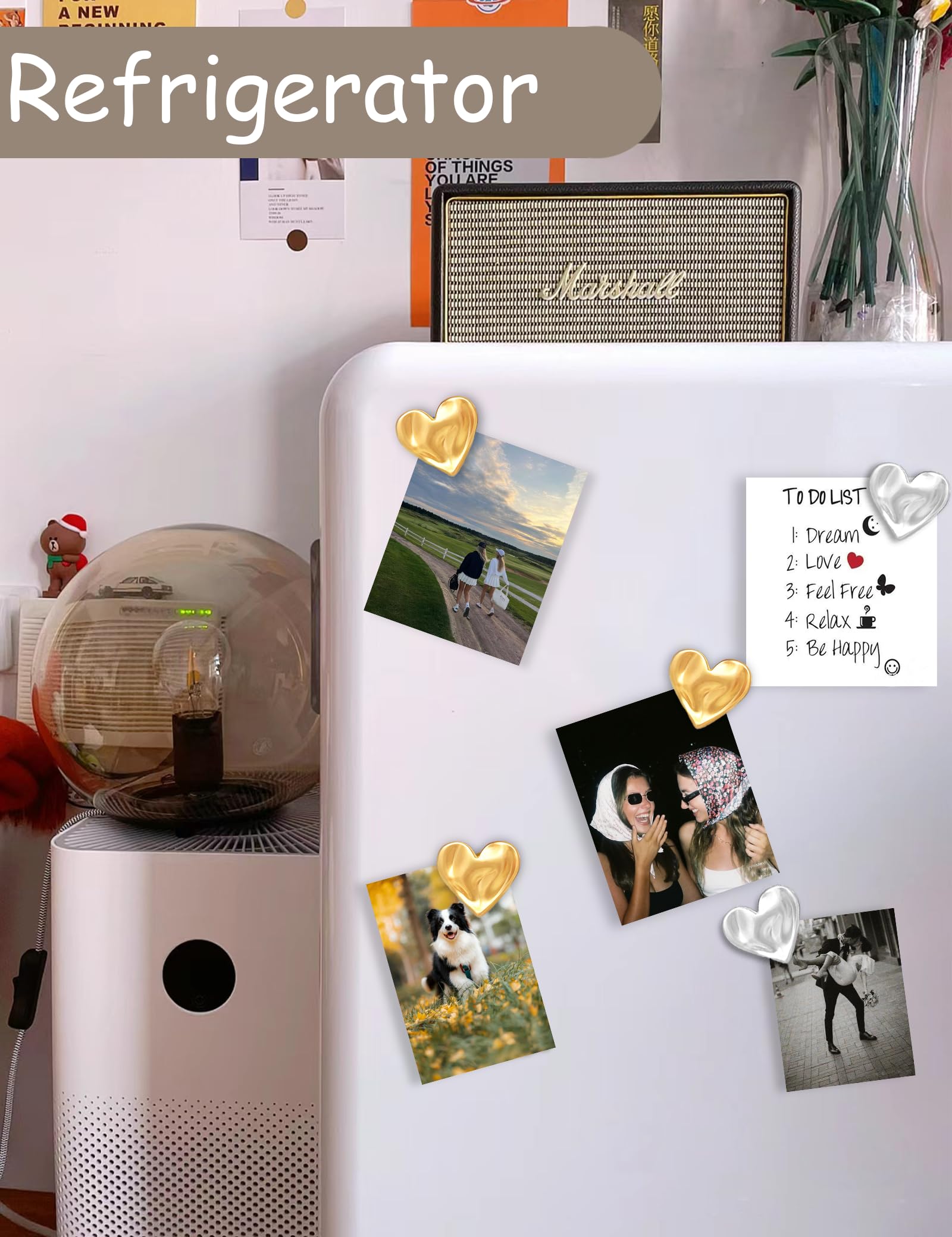 Mymazn Kühlschrankmagnete – 12 Bunte Glitzer-Magnete Für Whiteboard, Schrank & Mehr