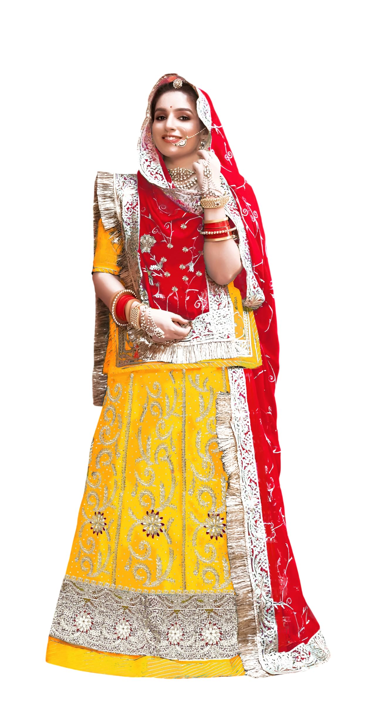 new pooja saree Latest Rajputi Poshak For Women Semi Stitched Lehenga Choli | Shimmer Silk Heavy Embroidery Work Traditional Rajasthani Rajputi Dress-picture-22