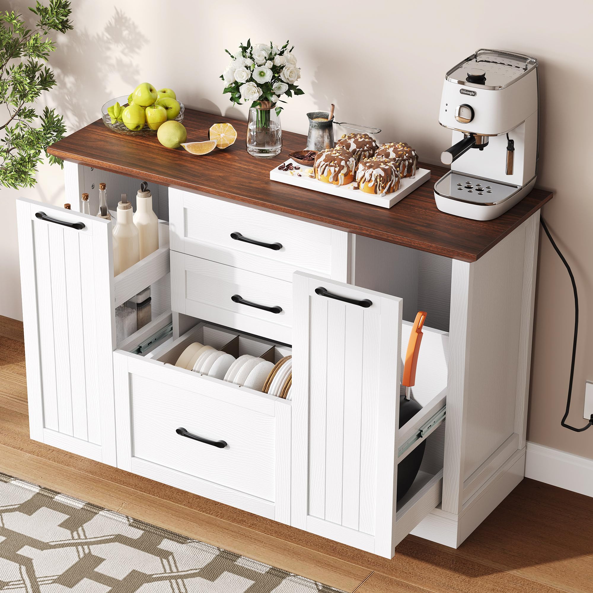 Amazon.com - YITAHOME Farmhouse Buffet Cabinet with Storage, 47