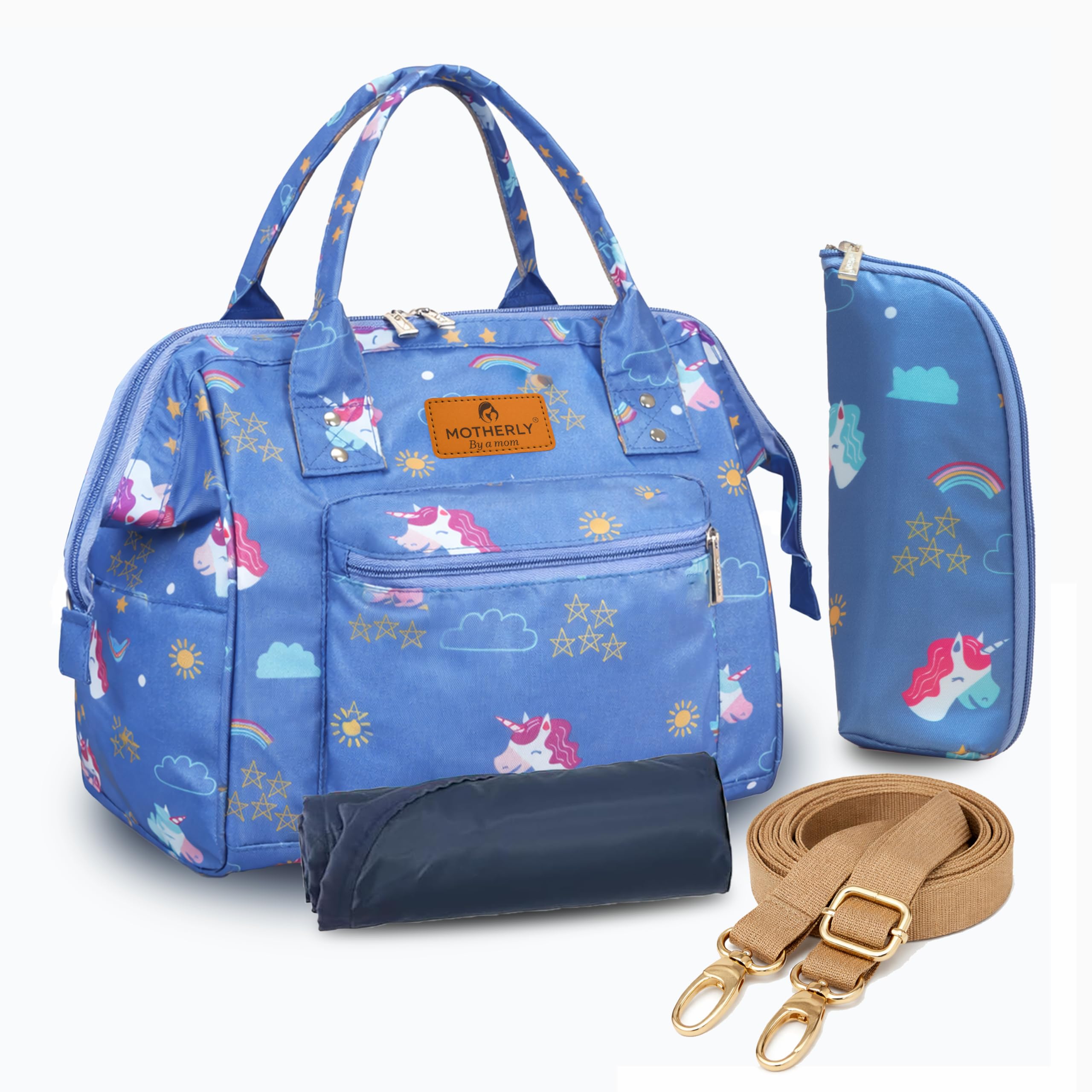 Motherly Nano Diaper Bag for Mothers for Travel– Combo Set with Accessories, Small Maternity Handbag for Newborn Baby,Multiple Pockets Water Resistant Baby Bag (Pegasus &Starry Sky)-picture-33