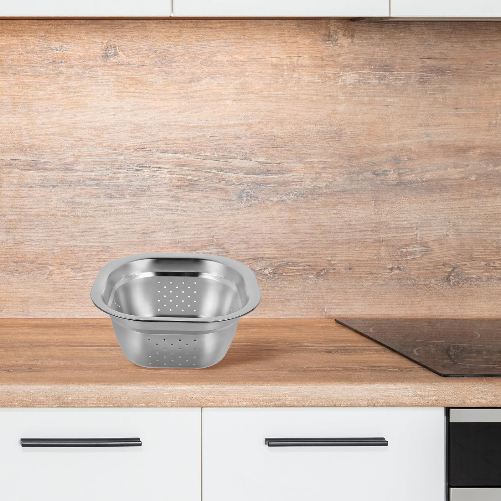 Colador de Cocina de Acero Inoxidable 21cm para Alimentos y Frutas | Juego de 2 Piezas, Color Plata, Cesta de Malla, Limpieza de Verduras, para Casa Nueva