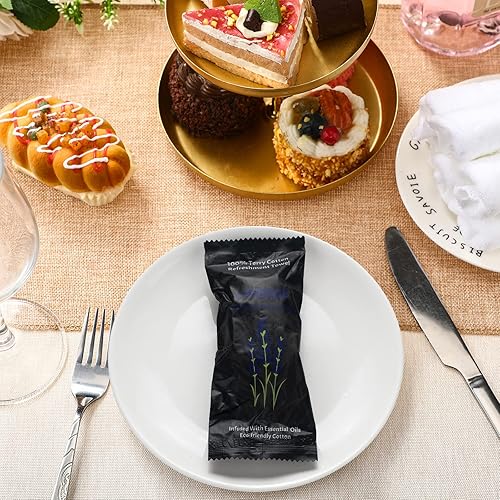 Miniatura 4 de Treela 200 toallas de algodón húmedo, toalla húmeda envuelta individualmente, toalla de algodón de rizo húmedo, toallas blancas desechables, aroma a