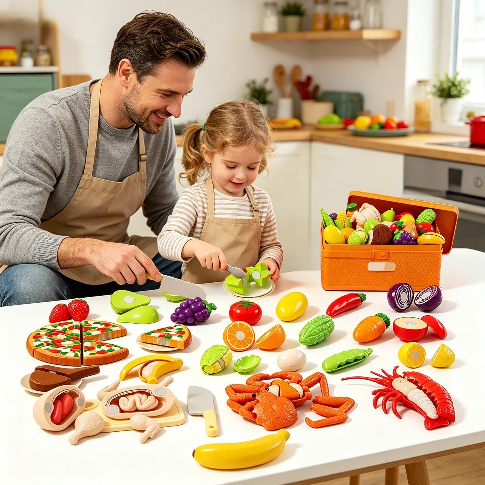 Accesorios de Cocina de Infantiles | Alimentos de Realistas y Educativos,Alimentos de para Set de Cocina Infantil,para Guardería Hogar Actividad Preescolar Cumpleaños Niñas Niñ