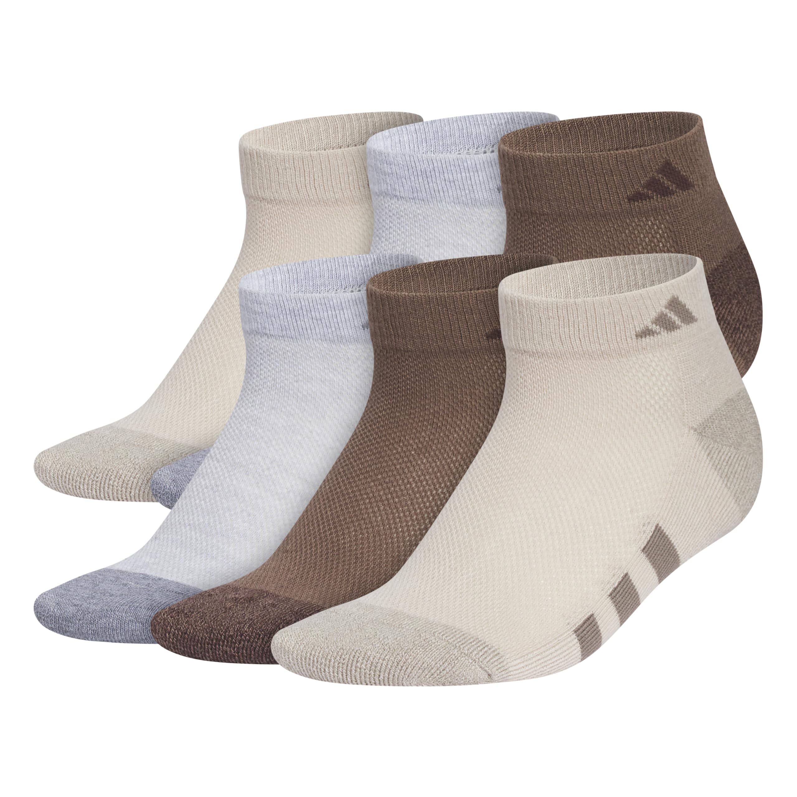 adidas 6er Pack gepolsterte Sportsocken für Jungen und Jungen, niedrige Taille (6er Pack)