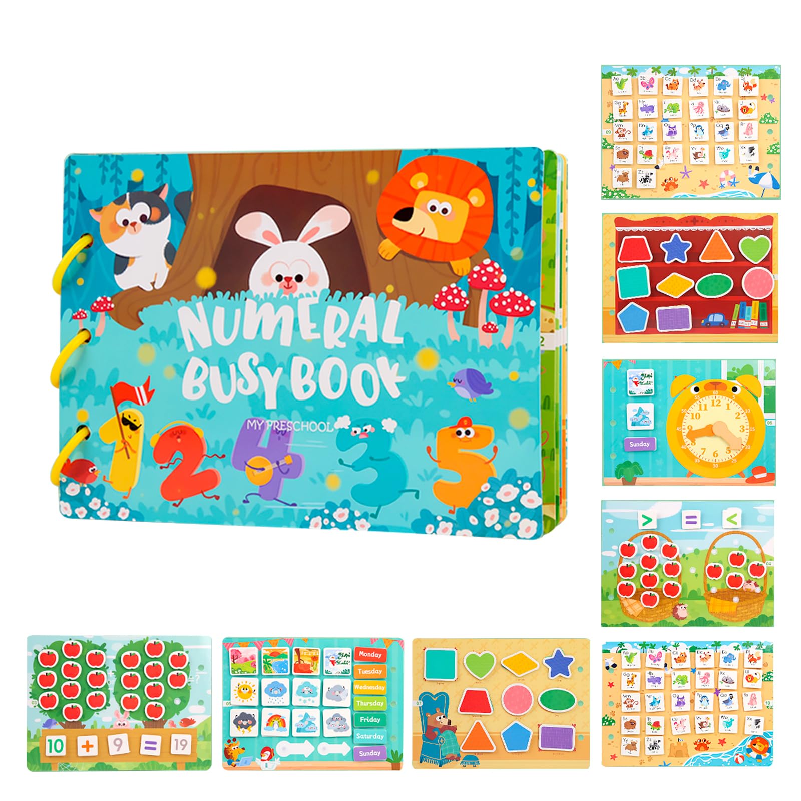 KUKUTrue® Montessori Toy 3 4 5 6 Years, Numeral Busy Book, Educational Toys for 3+ Year Olds, Busy Board, Sensory Book