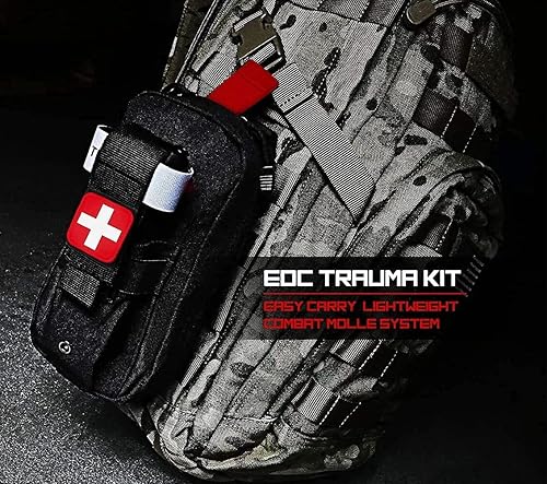 Miniatura 5 de Soporte para torniquete, bolsa táctica portátil de primeros auxilios para trauma pequeño con sistema Molle IFAK bolsa médica, kit de emergencia EMT