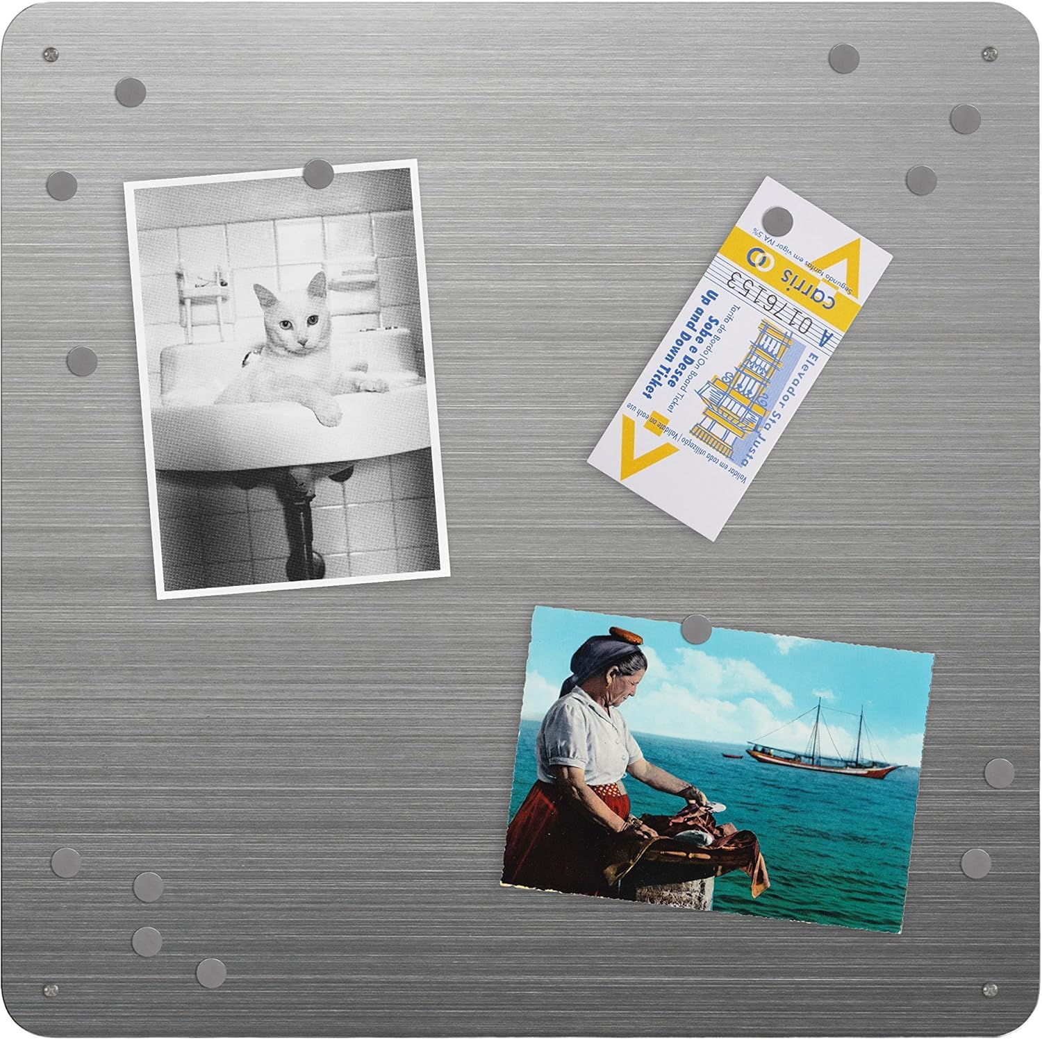 ThreeByThree Tablero de notas plateado plateado
