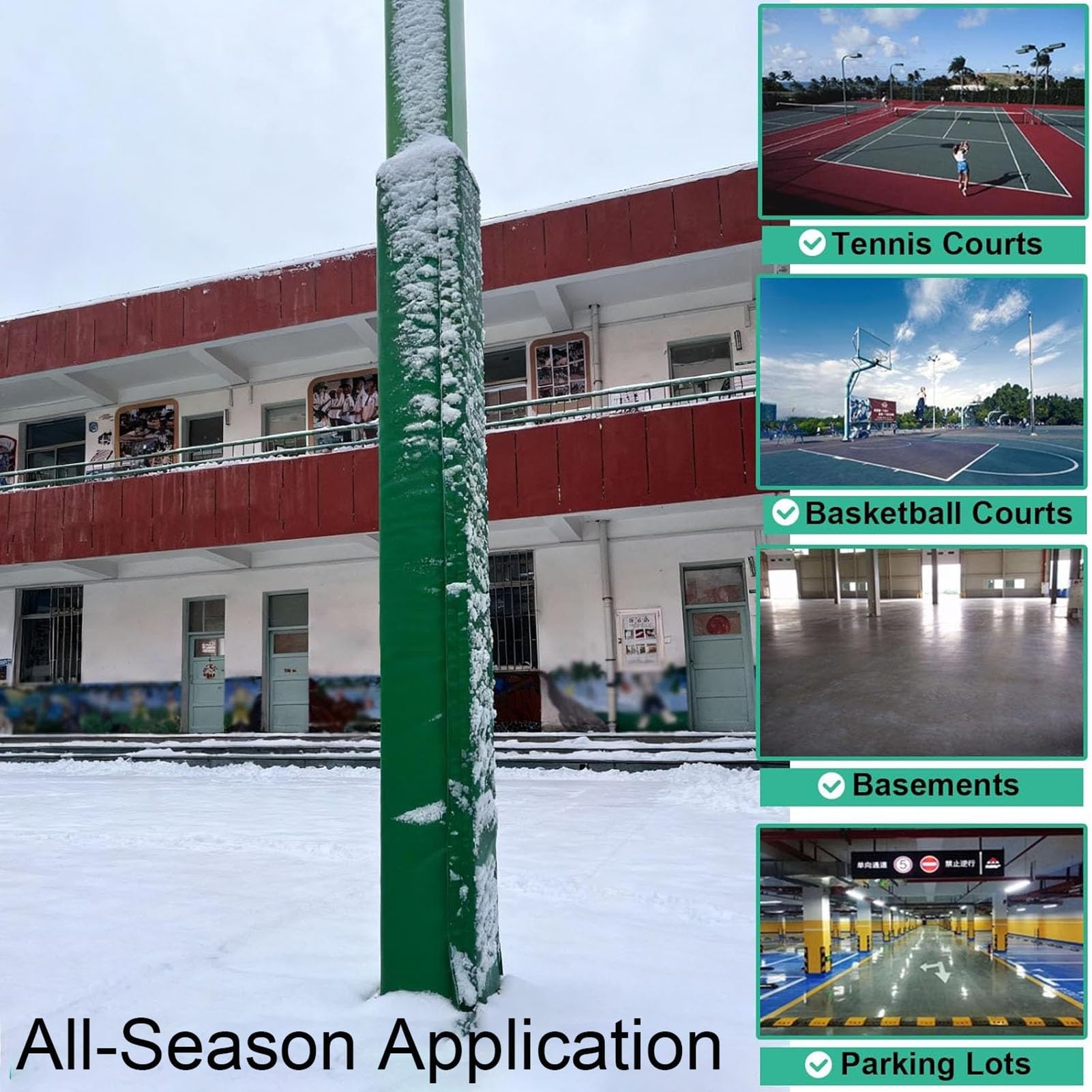 Quadratische Schaumstoffabdeckung für Basketballtore, Garage und Parkplatz, Pfostenschutz, Säulenkissen für Kellersicherheit und Stoßdämpfung