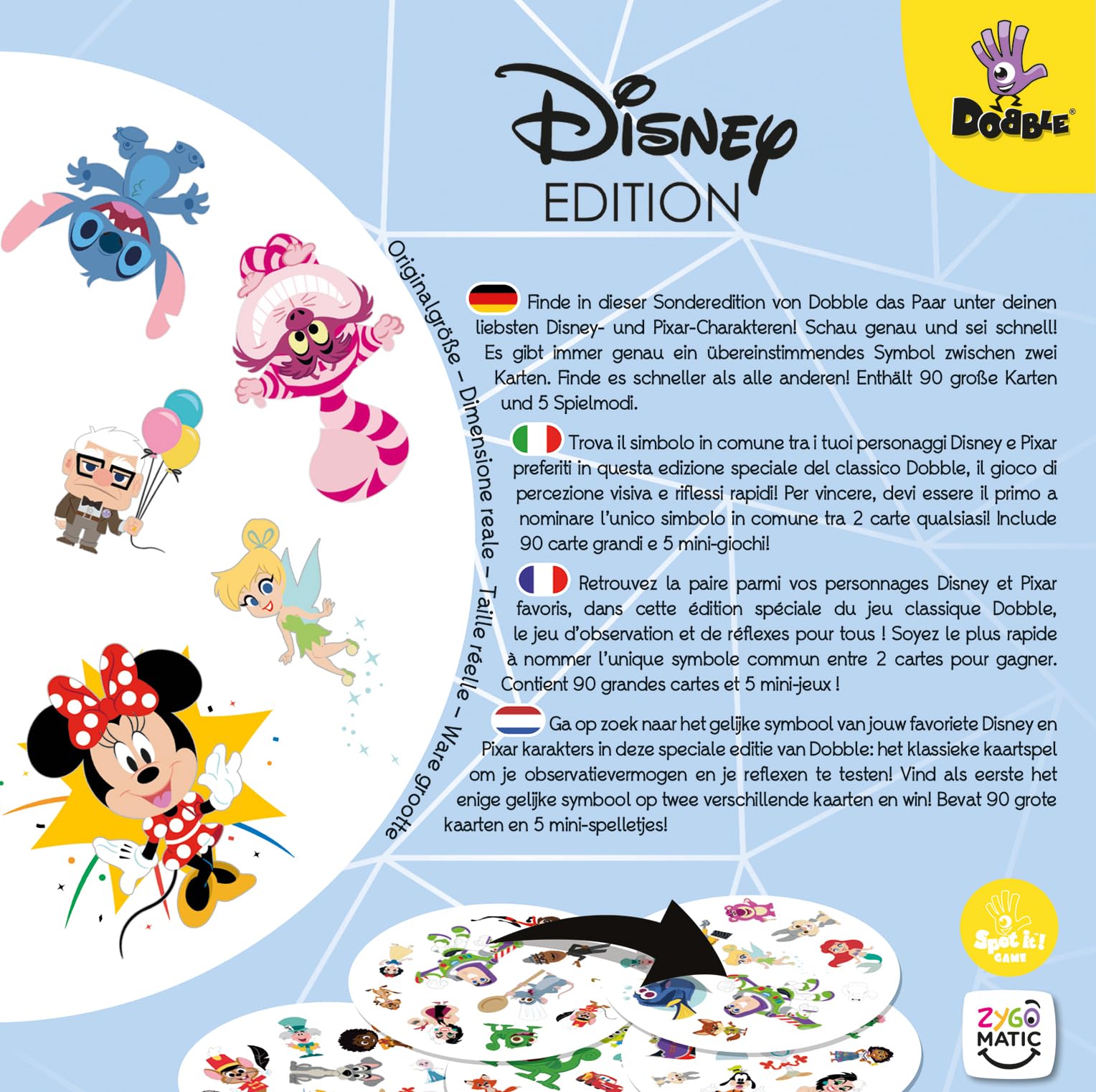 Asmodee - Dobble Disney Anniversary: 100 Years of Wonder - Divertente Gioco da Tavolo per Tutta la Famiglia con i Personaggi Disney, 2-8 Giocatori, A partire da 6 Anni - versione italiana