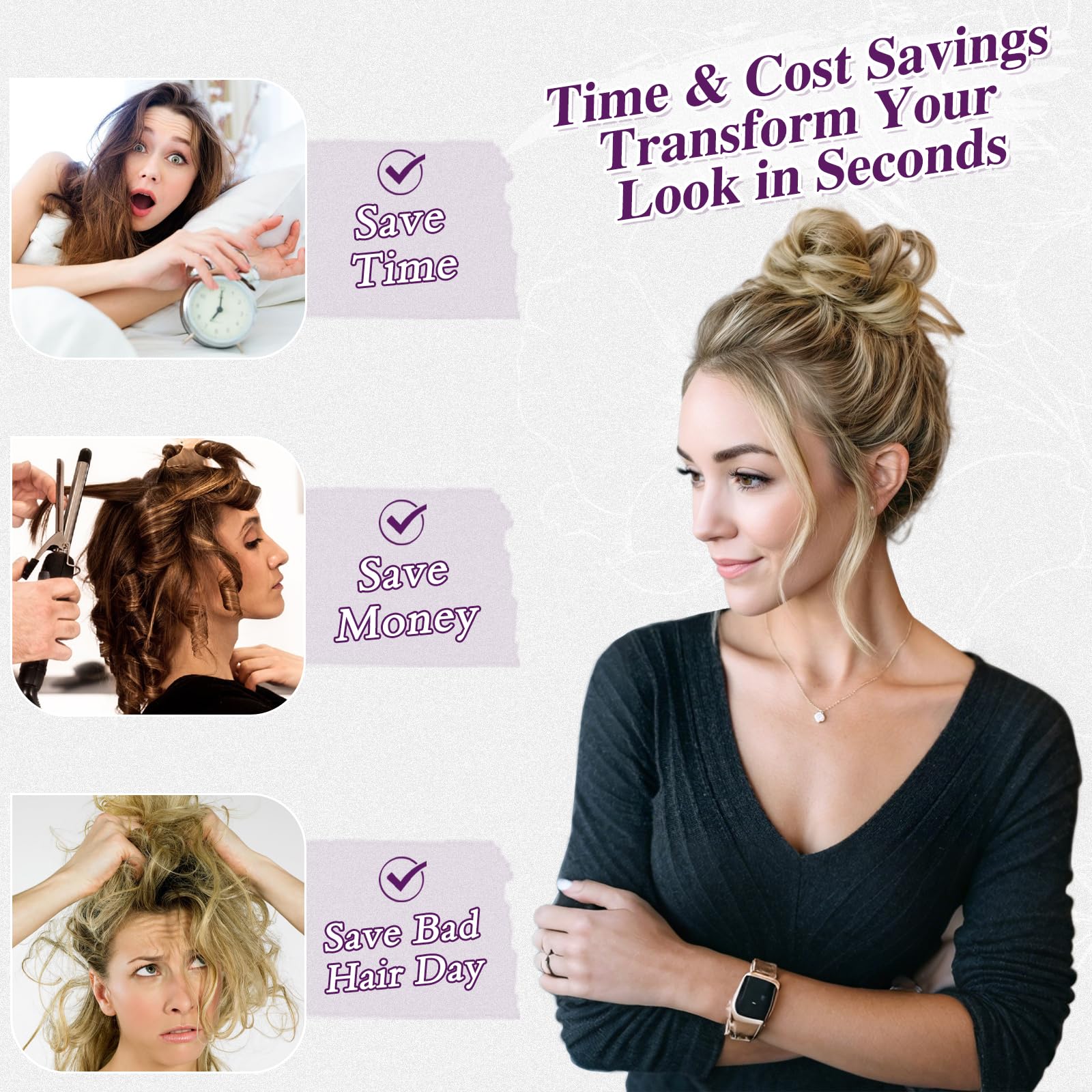 BARSDAR 2 PCS Messy Bun Hair Pieces - Image 4