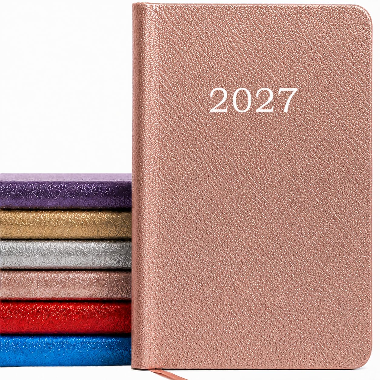 2027 Diary Slim Week to View Glitter Planner Gift Set with Pen (Rose)