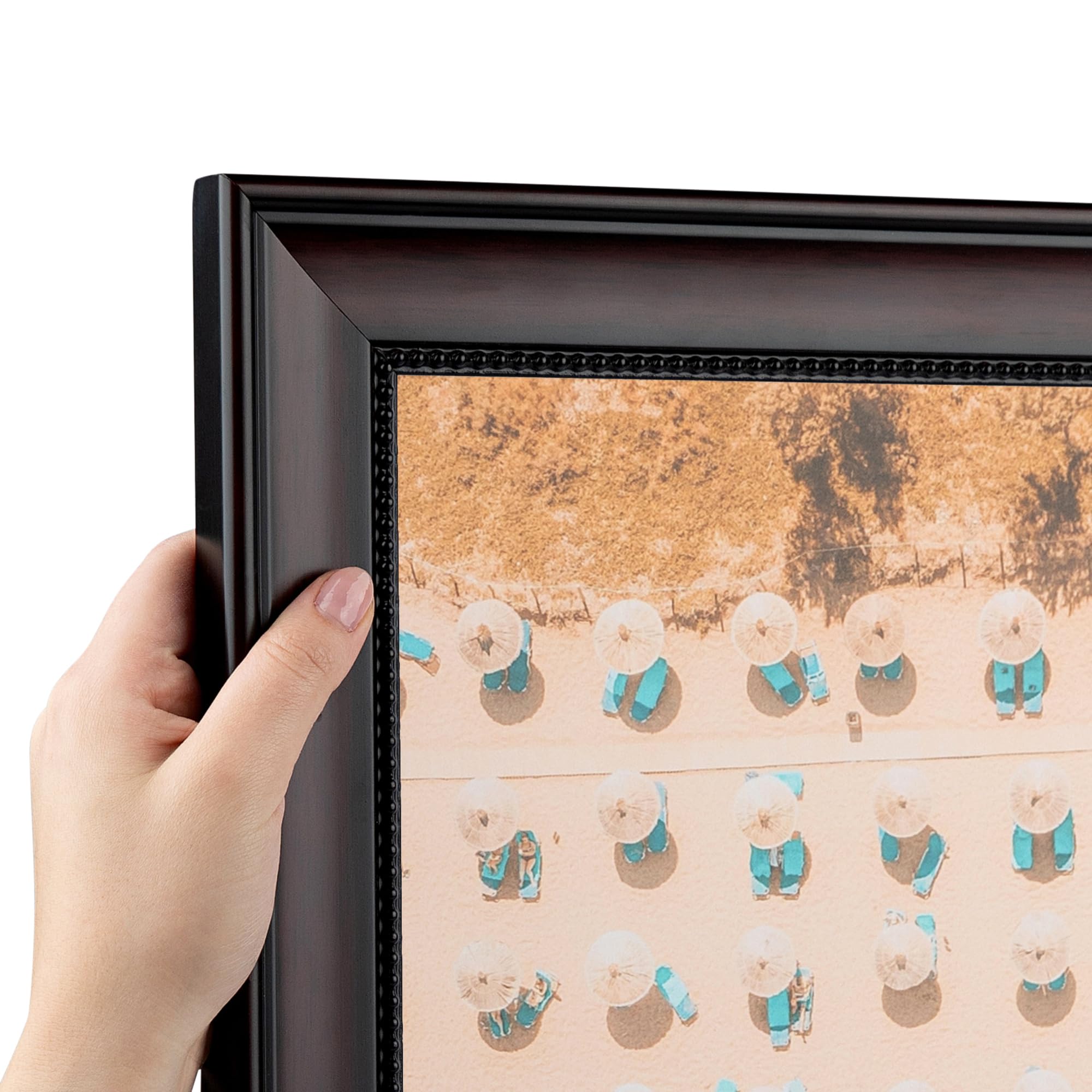 ArtToFrames 16x32 Inch Multi Picture Frame, This 1.75 Inch Custom Wood Poster Frame is Traditional Mahogany - Comes with Economy Acrylic and Corrugated Backing (2WOMM471315-16x32)