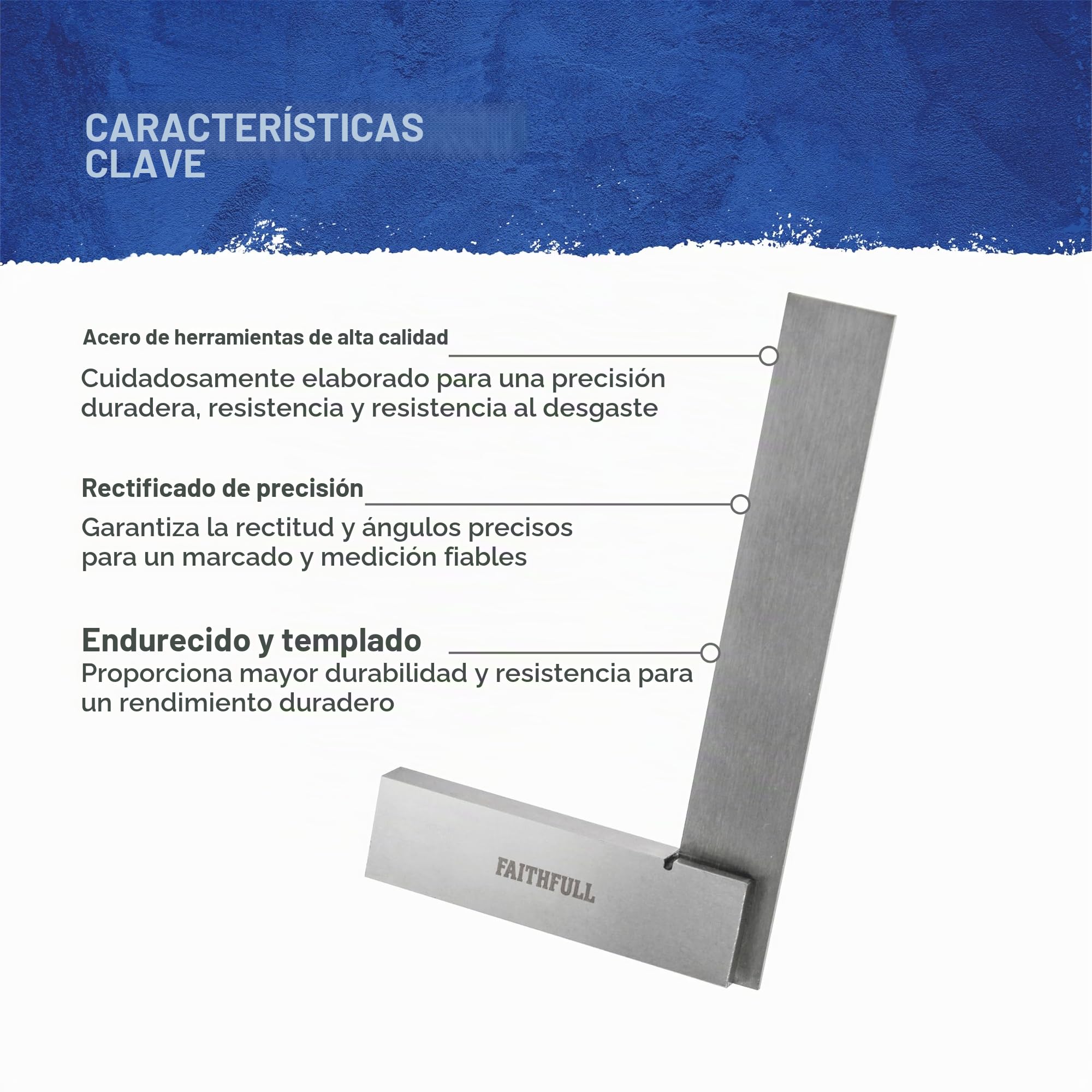 Faithfull Fairesset4 Lot de 4 équerres d'ingénieur 50,75,100,150 mm dans un coffret de présentation en bois