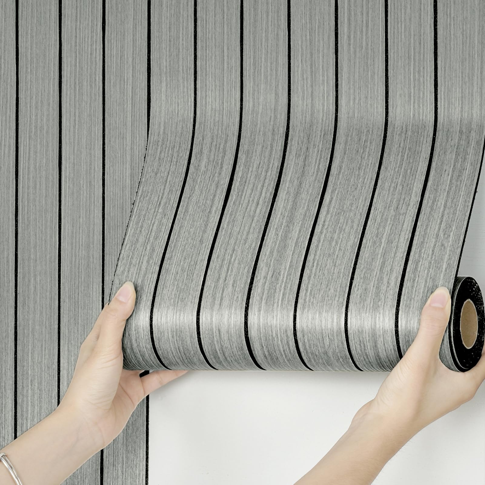 Paneles Decorativos Para Pared Aspecto De Madera Grises Paneles De Pared 3d Autoadhesivos Para Cocina Salon Revestimiento Acusticos De Pared En PVC Decorativos 30cm x300cm