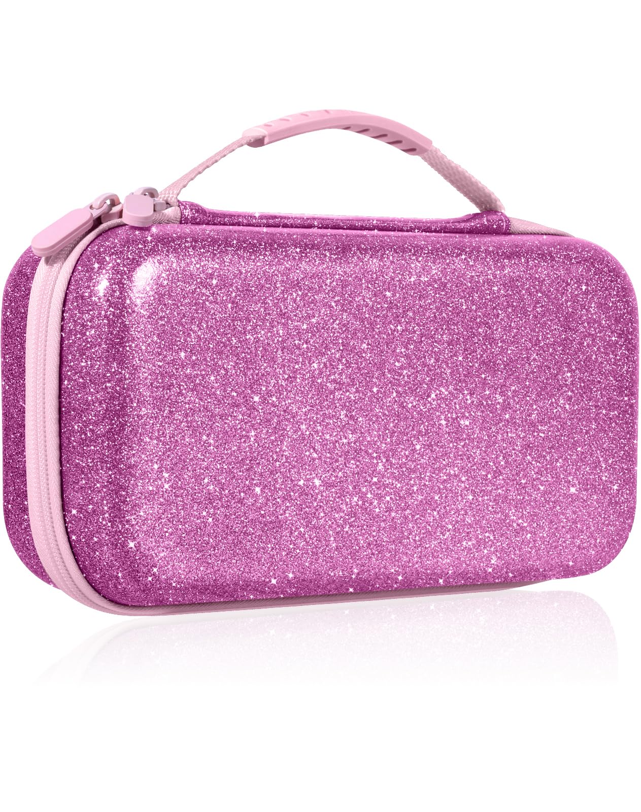 Etui do przenoszenia Nintendo Switch 2 – błyszczący fioletowy uroczy wzór kawaii z uchwytem i paskiem do Switch 2 2025 etui podróżne przenośne przechowywanie ochronna twarda obudowa dla