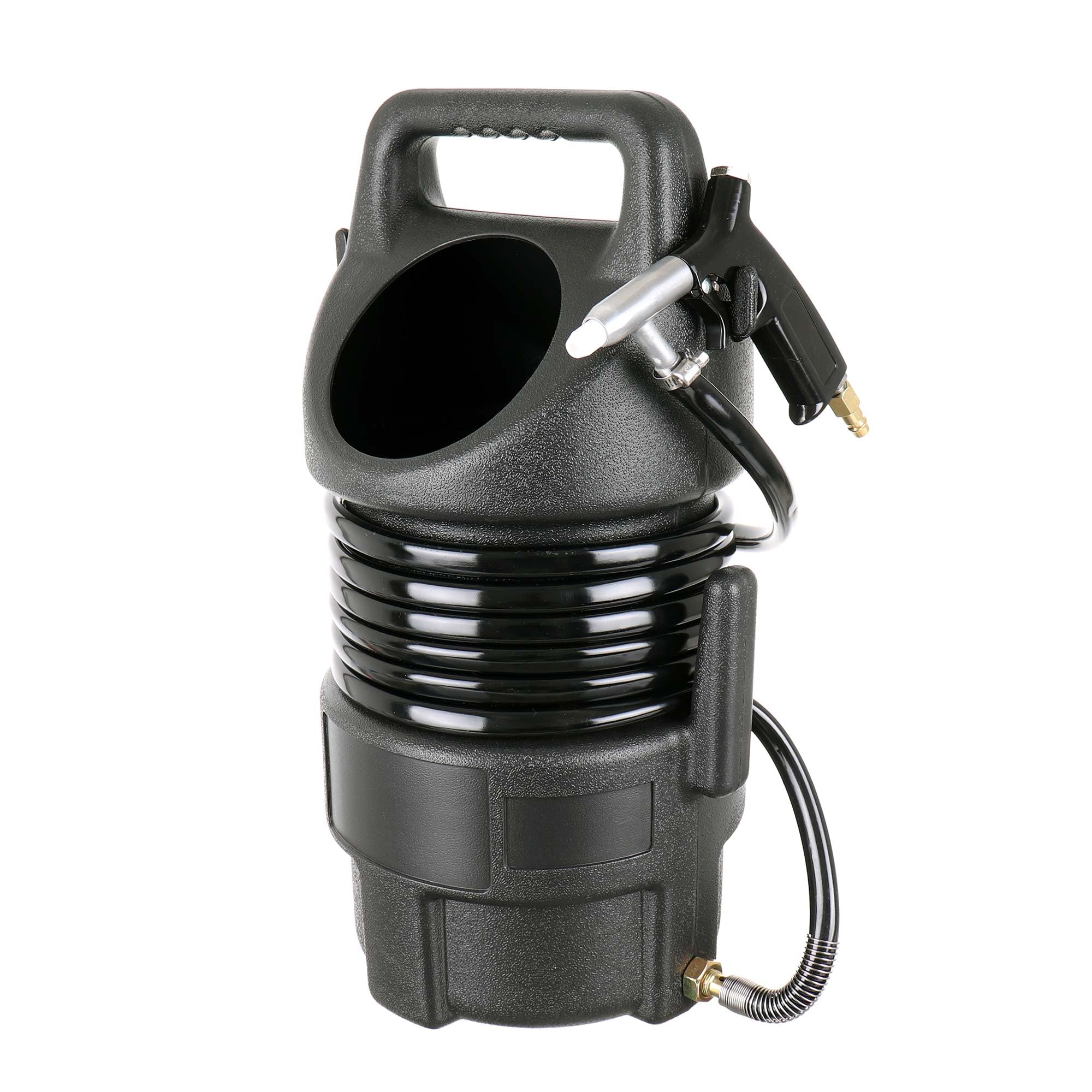 Pistola de chorro de arena con contenedor de arena 10 l y manguera (4,5 m), conexión 1/4", boquilla de cerámica Ř 5 mm, presión de trabajo 4-6,5 bar