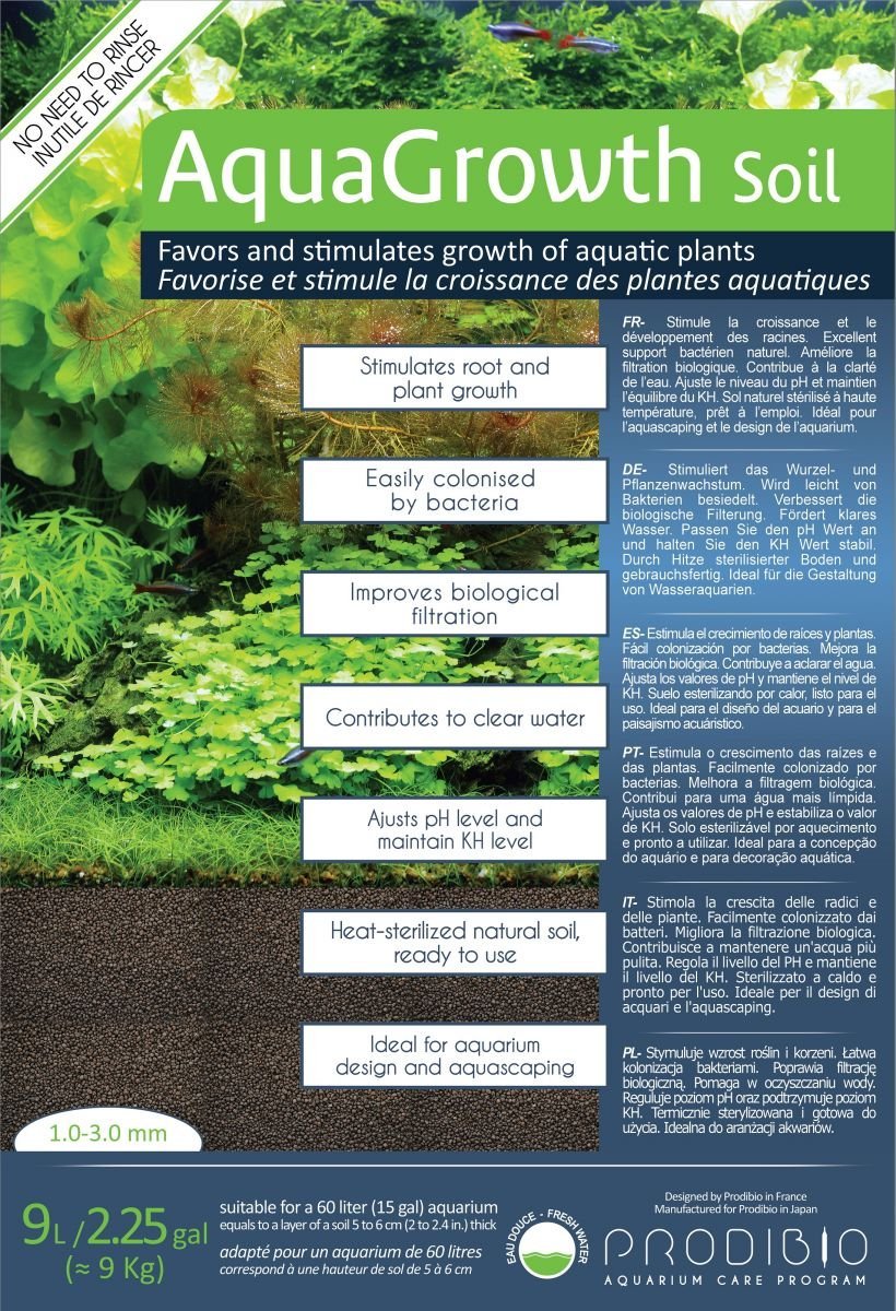 Prodibio Aquagrowth - Soil para acuariofilia (9 L)