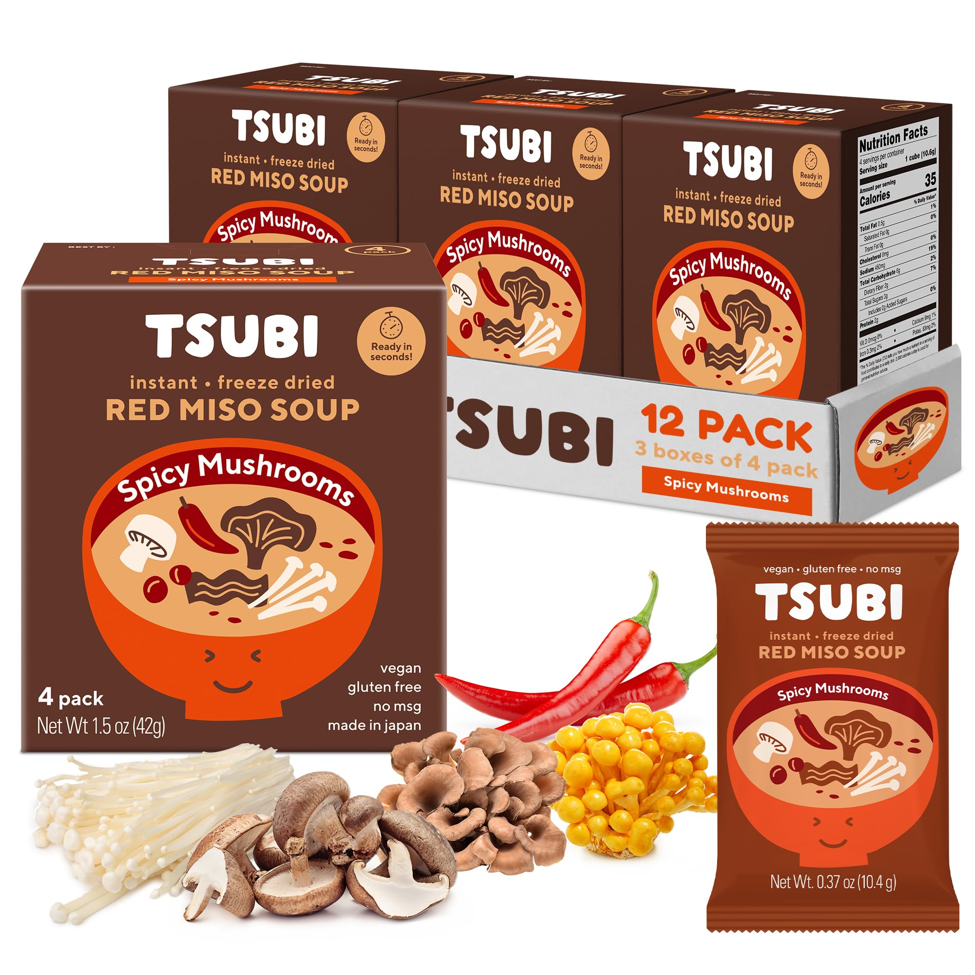 Amazon.com: Tsubi Soup Freeze-Dried Japanese Miso Soup Packets