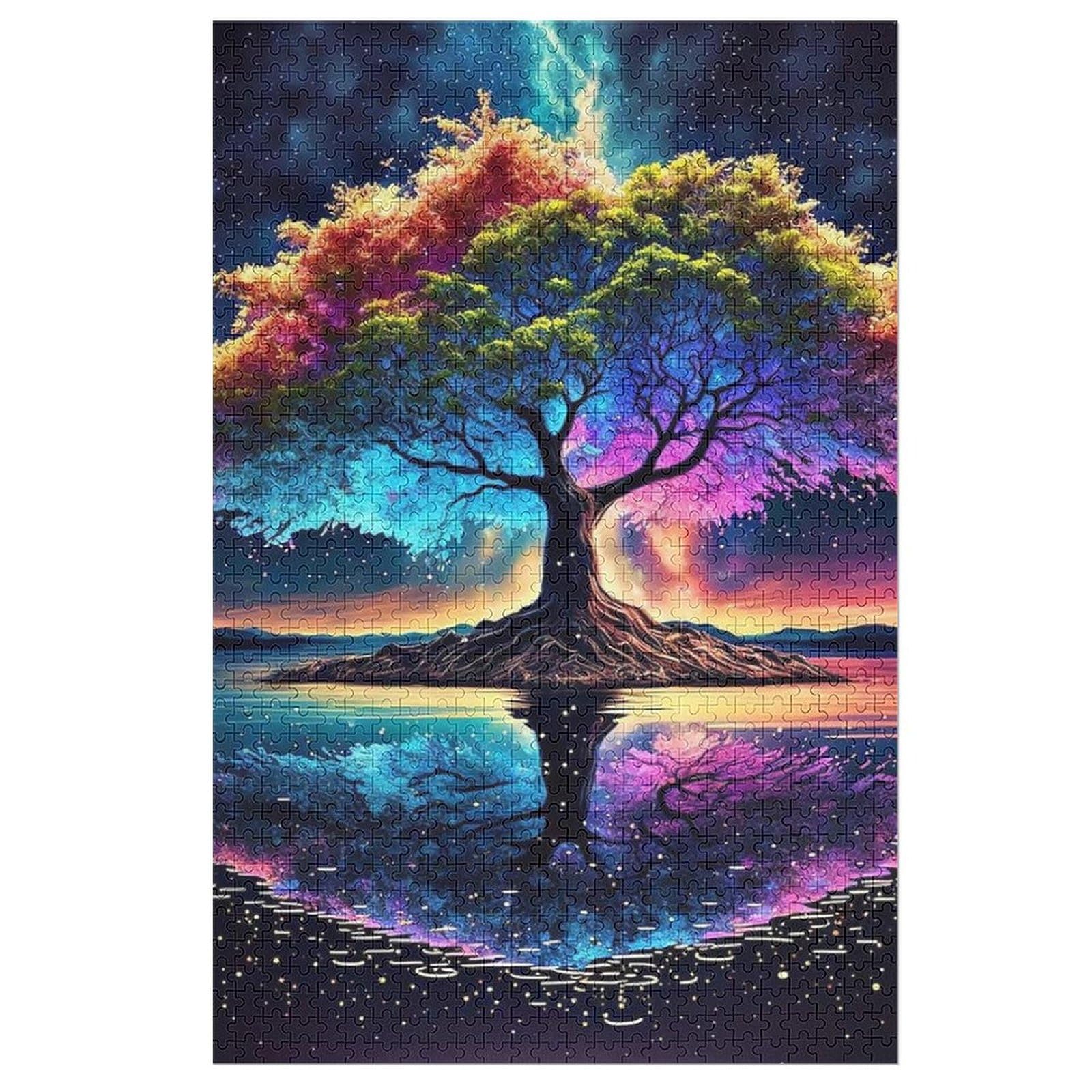 KXOGreat Jigsaw Puzzles for Adults 1000 Piece Colorful Tree of Life Painting Puzzles for Adults Toys Gift Family Decoration Kids Puzzles, 31''X21''