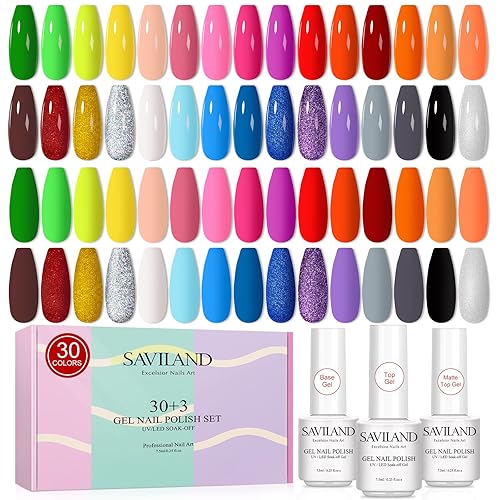 Miniatura 1 de SAVILAND Juego de esmaltes de uñas de gel con purpurina reflectante, juego de 12 colores de esmalte de uñas de gel con purpurina, colorido,