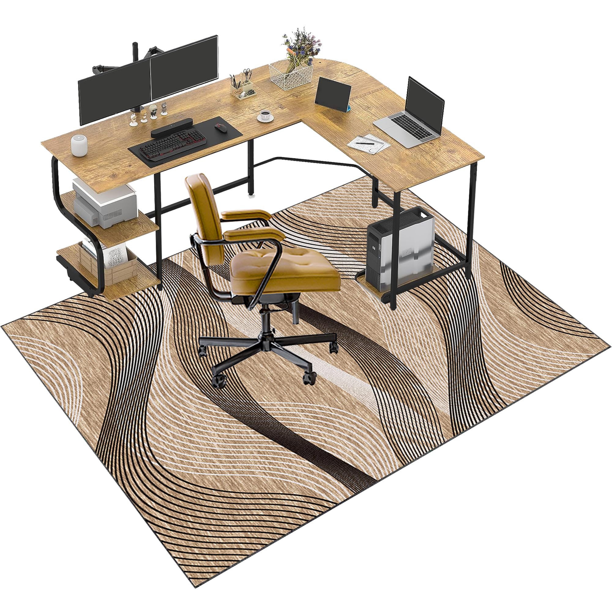 Tapis Gaming Sol pour Sols durs, Tapis de Chaise pour Moquette et Parquet, Tapis de Protection de Sol, Tapis Chaise Gaming Antidérapant, Tapis protège-Sol pour Chaise de Bureau 140 x 180 cm