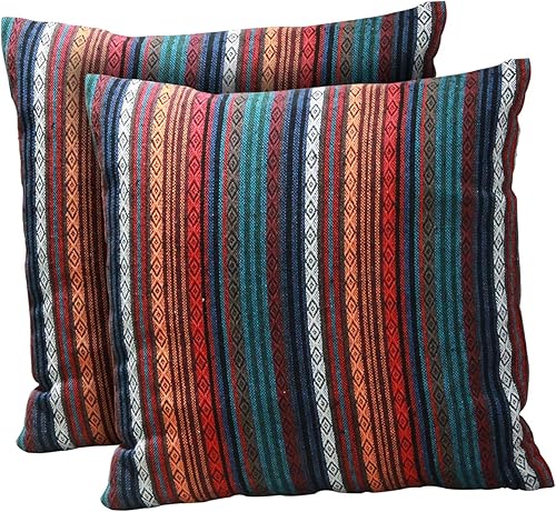 Kakouvik Juego de 2 fundas de almohada de estilo nacional de 18 pulgadas, fundas de almohada decorativas para sala de estar, sofá, funda de cojín