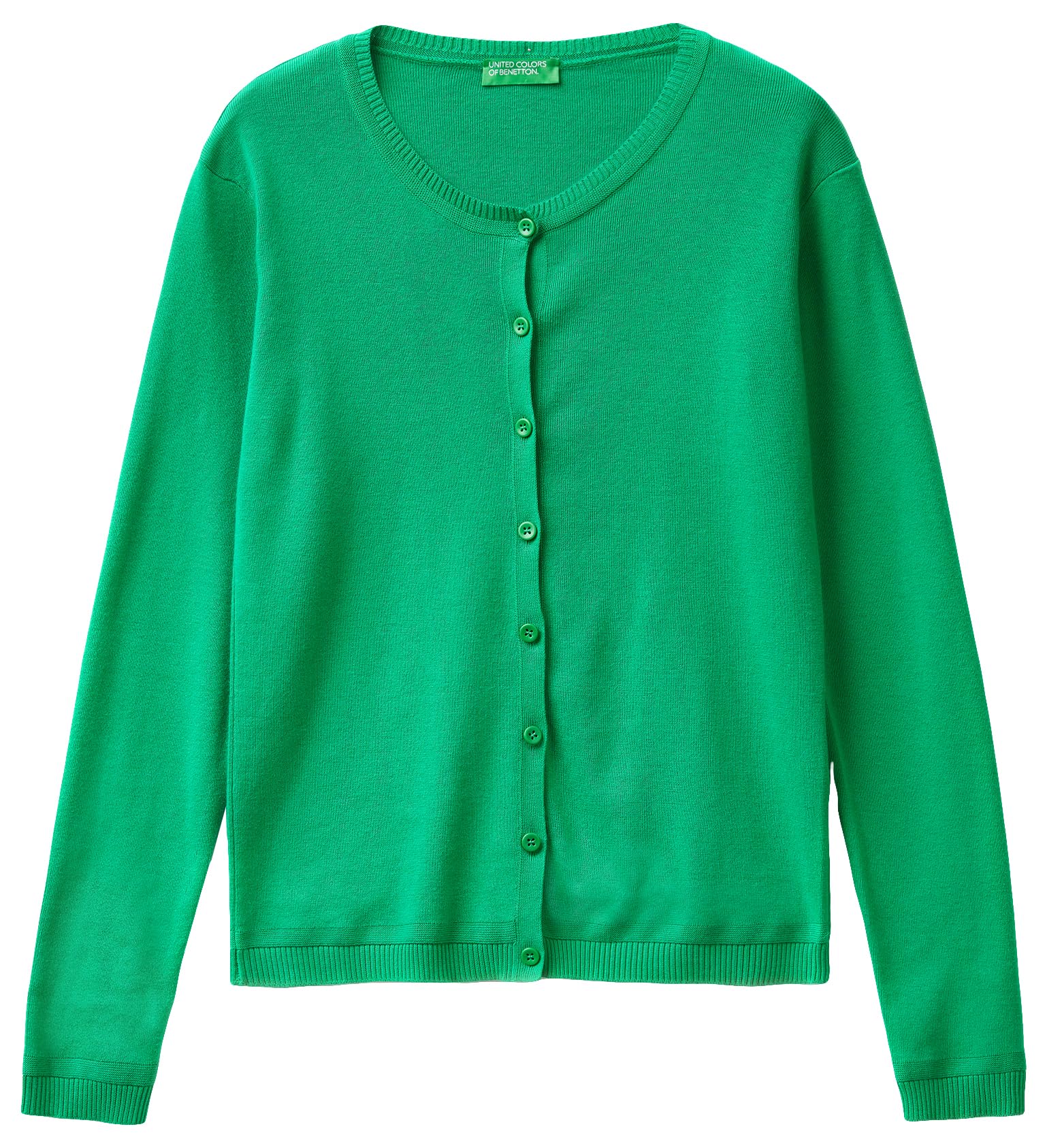 United Colors of Benetton Women's Cardigan Sweater, Intense Green 108, S