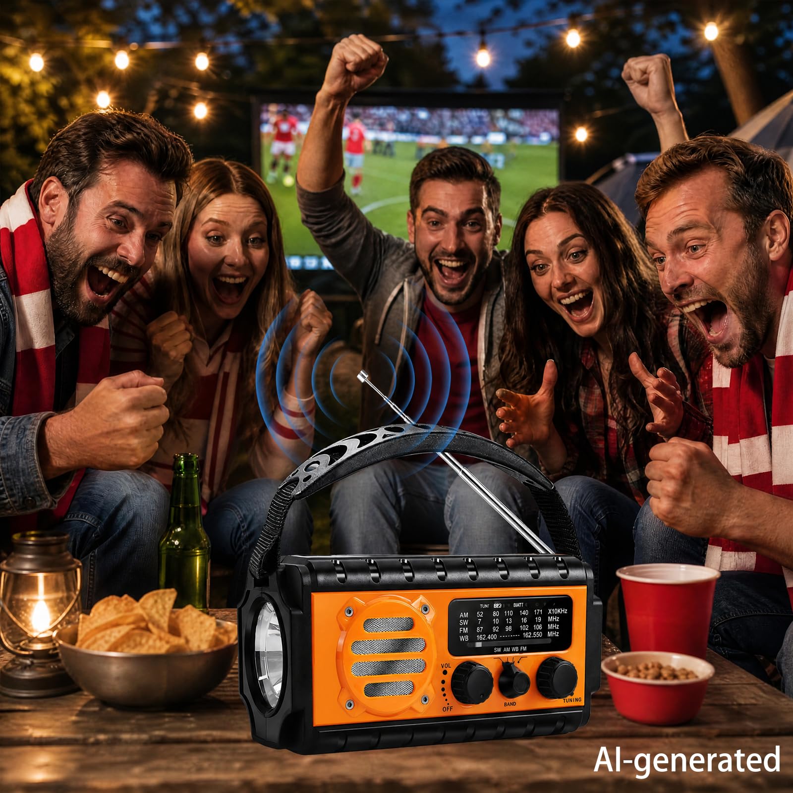 QAUYYW Radio solaire d'urgence à manivelle 20 000 mAh AM FM NOAA