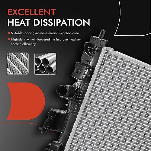 Miniatura 5 de A-Premium Conjunto de radiador de refrigerante del motor compatible con Chevrolet Equinox 2018-2022 y GMC Terrain 2018-2022, 1.5L 2.0L, repuesto #