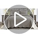 MarCielo 3-Piece 100% Cotton Oversized Bedspread Lightweight Quilt Coverlet Embroidery Farmhouse Bedding Set (TG Yellowish Beige, Oversized Queen (100"x106"))