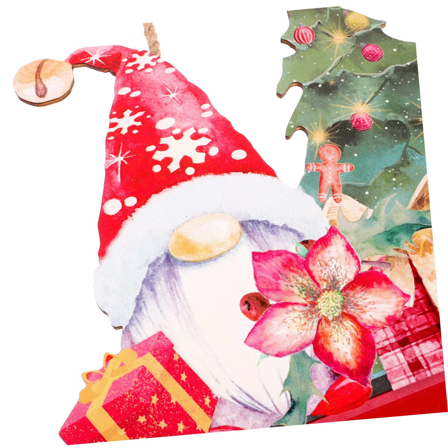 Placa Colgante de Madera Decorativa para Navidad, Adorno Navideño para Puerta o Pared