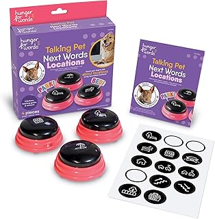 Hunger For Words Talking Pet Next Words Locations - 3 Piece Set of Recordable Speech Buttons for Dogs, Dog Buttons for Communication