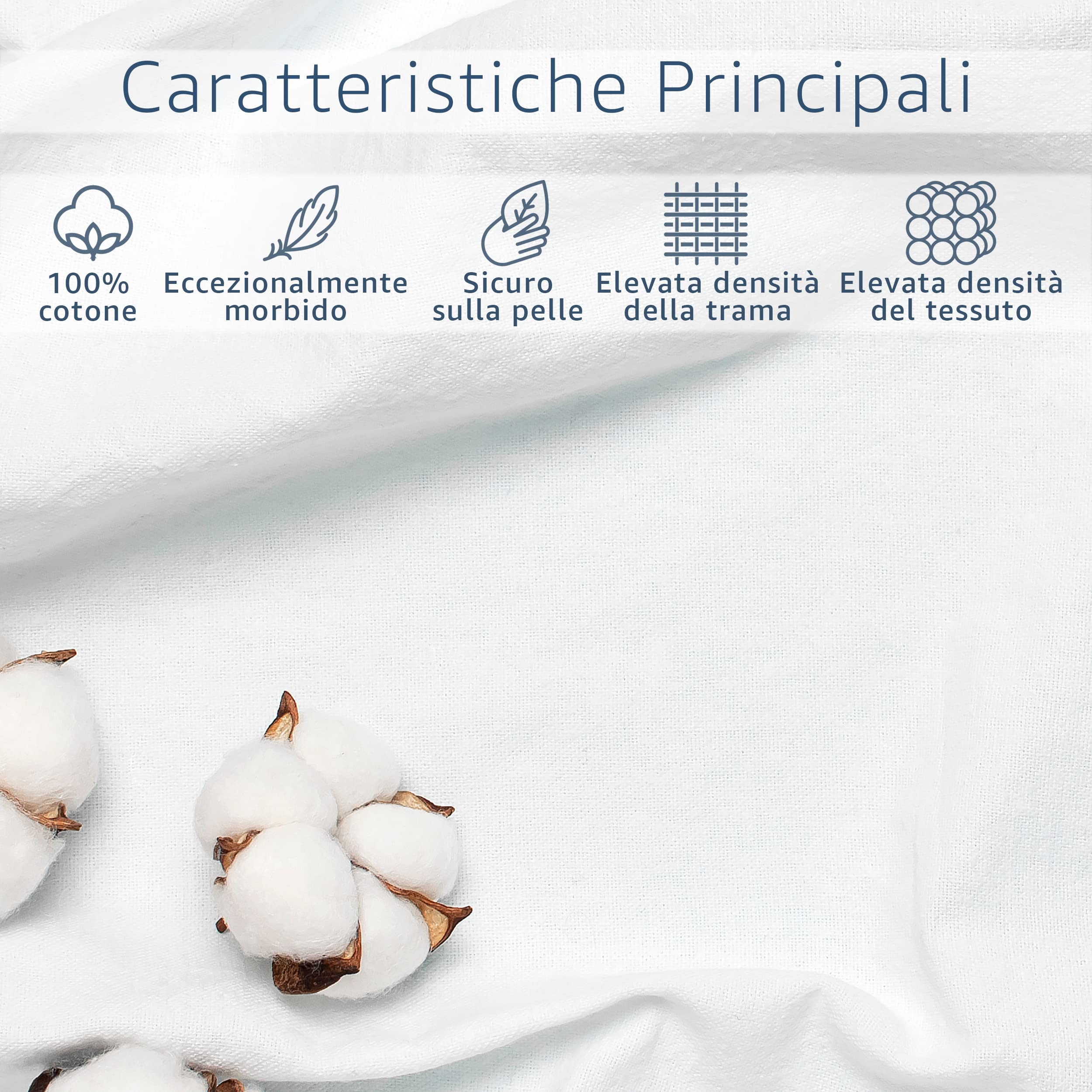 Amago Lenzuolo con Angoli 120 x 200 cm, Per Letti Boxspring e Letti ad Acqua, Angoli 50 cm, 100% Cotone, Bianco