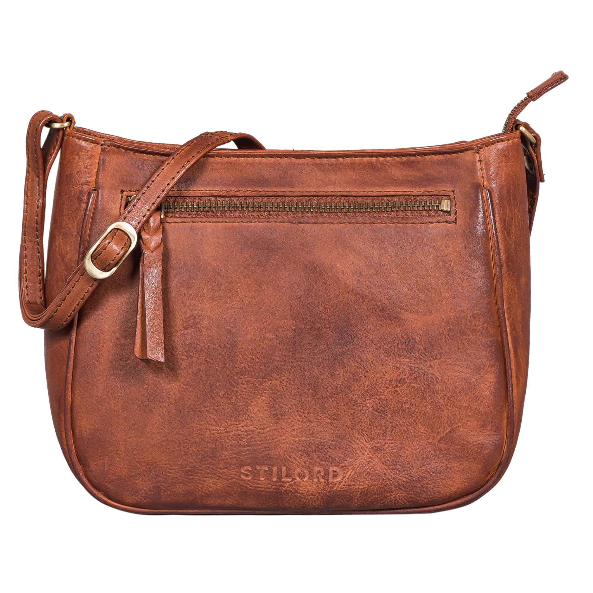 STILORD Samira Handtasche Leder Frauen zum Umhängen Vintage Umhängetasche für Damen-Tasche Abendtasche Elegante Echtleder Tasche Farbe:Austin - braun