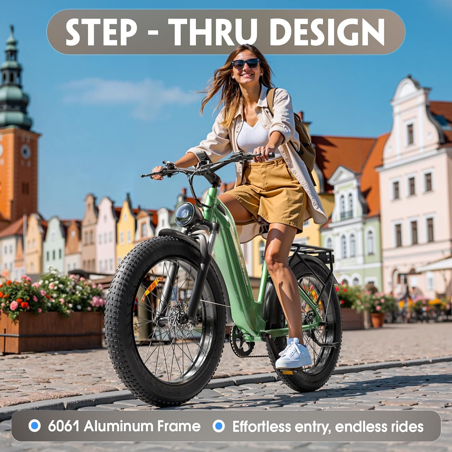 E·Bycco DAHON Electric Bike for Adults, 750W Torque-Sensor-Ebike, Max 95Miles, 26" x4.0 Fat-Tire Electric Bicycle, 48V 20AH Front Suspension Moutain Off-Road Hunting All-Terrain E-Bike