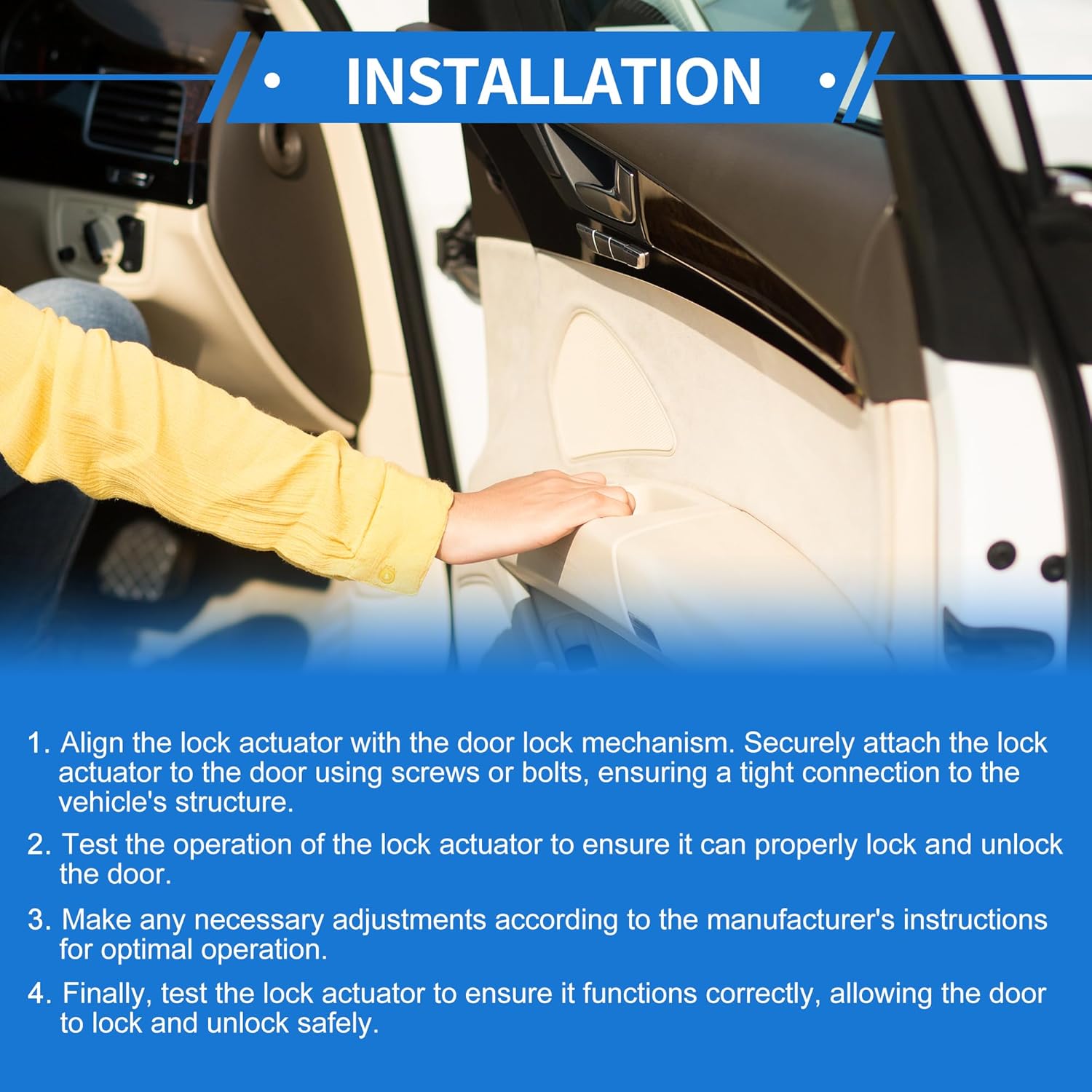 Power Door Lock Actuator Motor for Nissan Rogue 2008-2015 Front Left Driver Side Door Latch Actuator Assembly with Cable