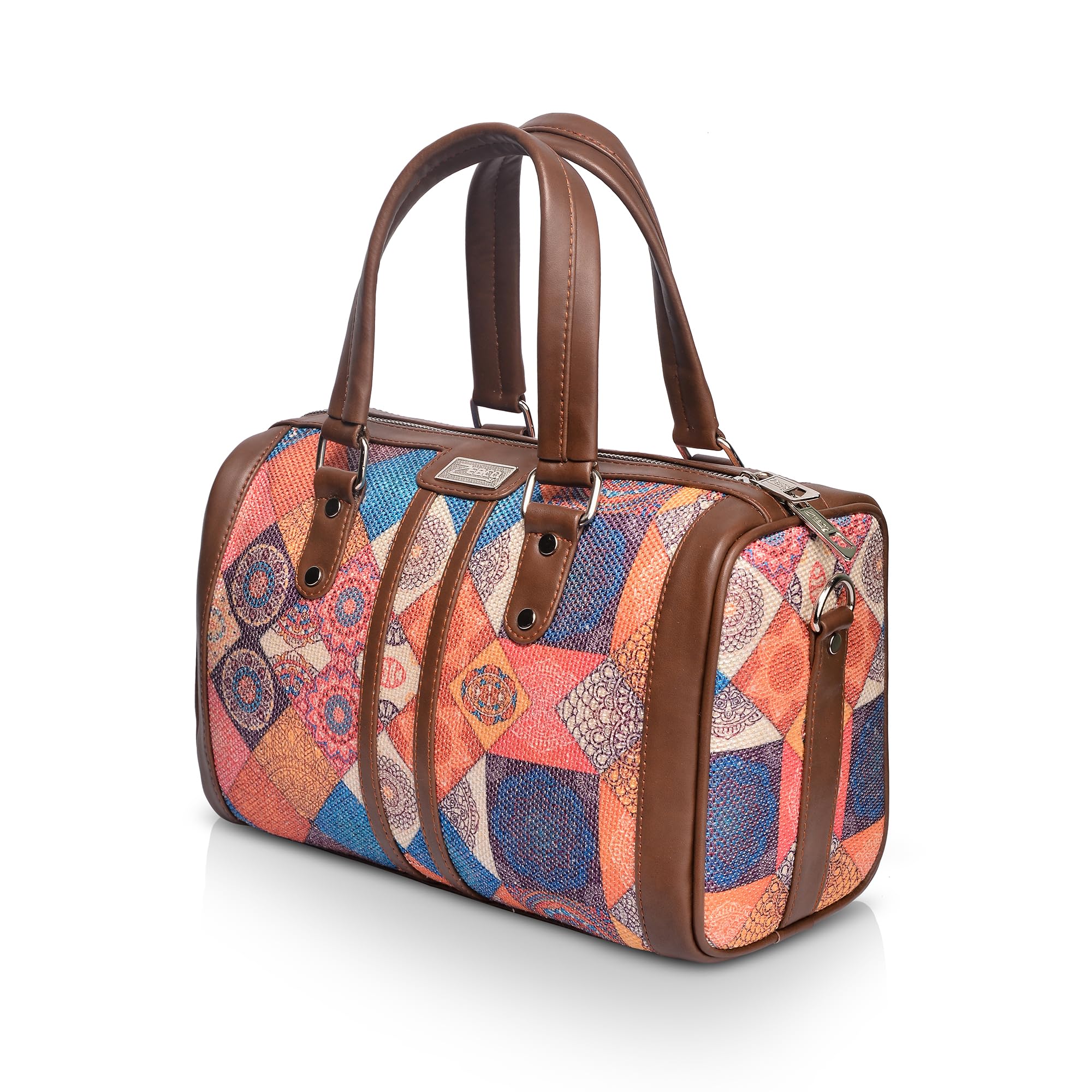ZEBCO BAGS Womens Handbag Jute Printed Bag Ladies Shoulder Purse | Top Handle Bag | Spacious Handbag | Multiple Compartment | Ladies Handbag With Detachable Shoulder Straps (Jaipuri Abstract) (B0CH1B9FHX) Amazon Price History, Amazon Price Tracker