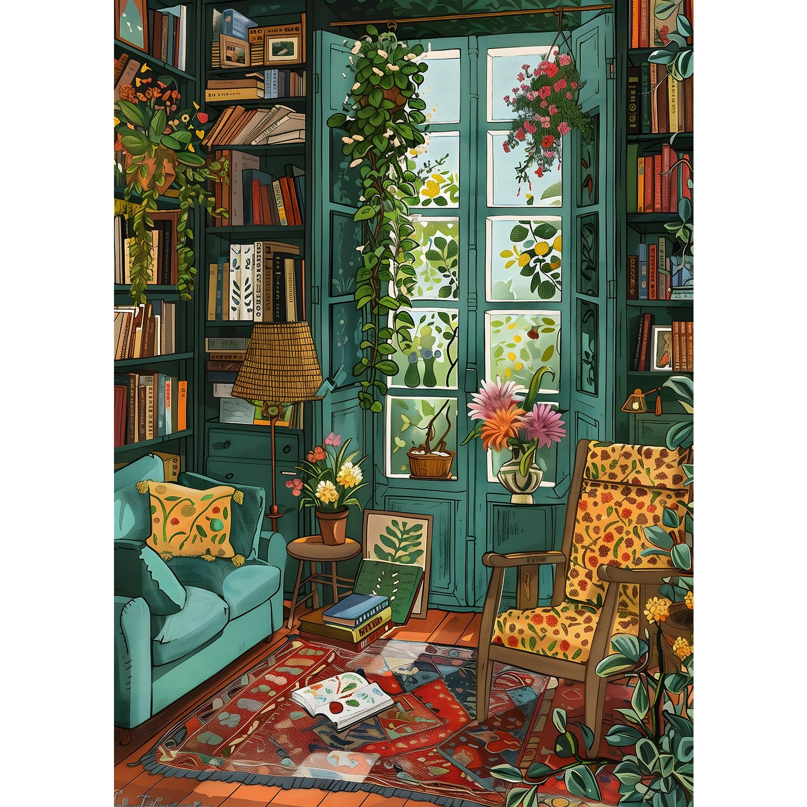 Cozy Study Puzzles for Adults 1000 Pieces, Jigsaw Puzzles for Adults 1000 Piece, Challenging Game Toys, Impossible Puzzle, Family Decoration Puzzle