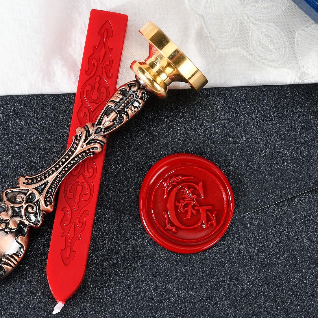 Snapklik.com : Wax Seal Stamp Kit, Envelope Seals Sticker DIY Kit