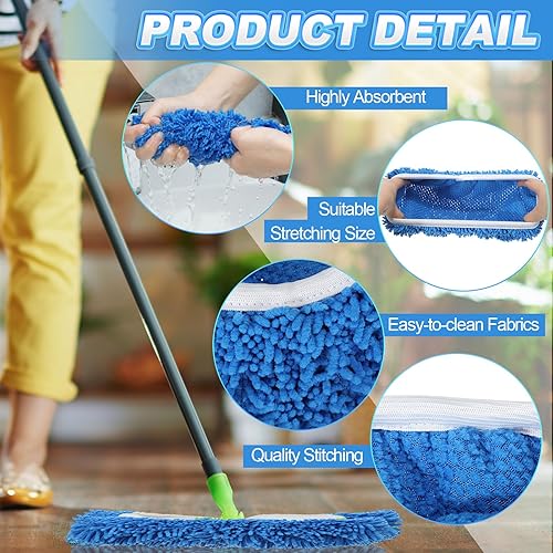 Miniatura 3 de Layhit 12 almohadillas para trapeador compatibles con Swiffer Sweeper Mop reutilizables, lavables, almohadillas para trapeador seco y húmedo,