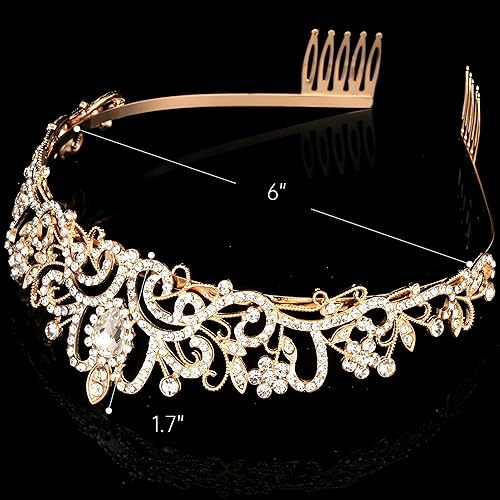 Miniatura 23 de Corona de princesa para mujer, tiaras de reina de cristal para niñas, accesorios para el cabello de novia, regalos para cumpleaños, boda