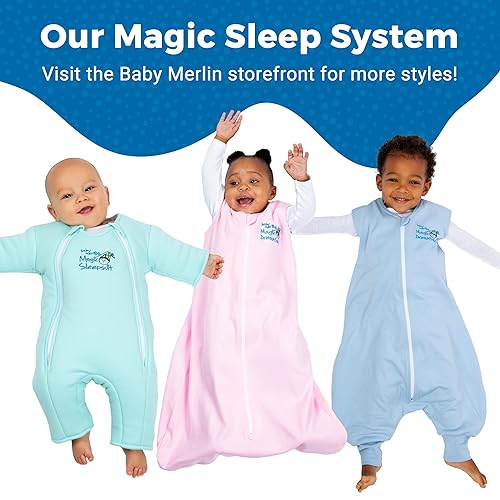 Miniatura 5 de Magic Sleepsuit Baby Merlin - Manta de transición 100% algodón para bebé, traje de dormir para bebé, cielo nocturno, 6-9 meses, azul marino