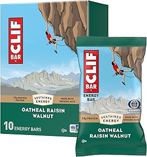 CLIF BAR - Energy Protein Bars - Oatmeal Raisin Walnut - Made with Organic Oats - Energy Bars - Non-GMO - (10 Pack)